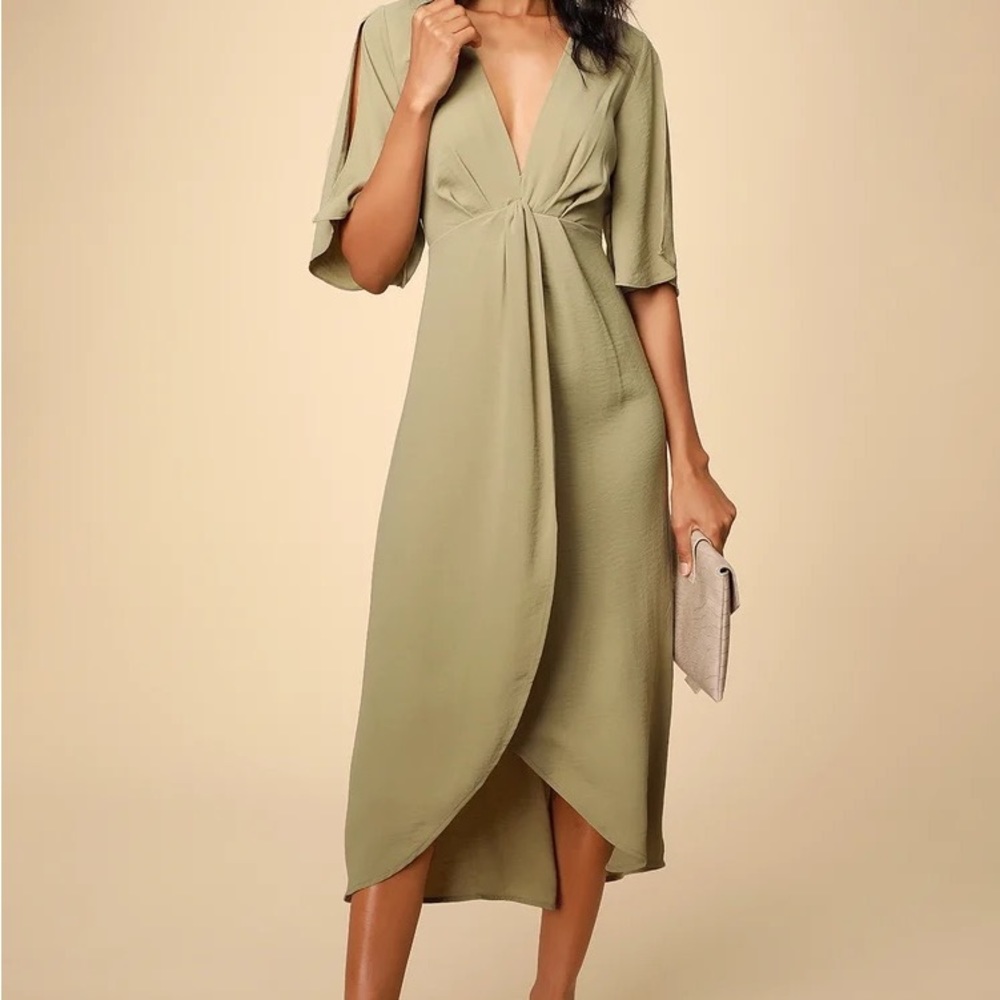 Lulus My Type Light Sage Green Midi Dress XS